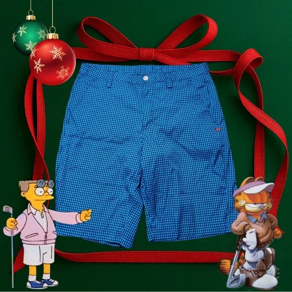 Like New Under Armour Golf DRI-FIT Blue and Black Checkered Shorts 34 - Picture 10 of 10